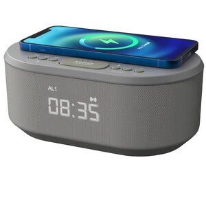 I-Box Dawn Alarm Clock radio with Bluetooth Speaker and Wireless Charging